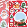 8 pegatinas navideñas transfronterizas nuevas para decoración de laptop, libro de cuentas a mano, funda de teléfono móvil, pegatinas impermeables para bricolaje