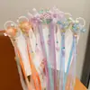 Acessório de Cabelo Hanfu para Meninas, Presilha de Cabelo com Flor de Pérola e Fita Estilo Antigo, Acessório Nacional Tendência com Franja para Meninas Fadas
