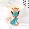 Chaveiro Raposa Coroa Strass Desenho Animado Diamante Incrustado Pingente Animal para Ornamento de Bolsa Feminina Chaveiro Requintado Pequeno Presente