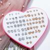 Novos Brincos de Plástico com 36 Pares para Mulheres Conjunto Estilo Coreano Flor Simples Criativo Ponto de Orelha Pequeno Fresco Celebridade da Internet Brincos de Estrela