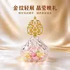 Adorno Superior Dorado Tallado Estilo Europeo Superficie Romboidal Caja de Dulces para Boda Caja de Plástico Transparente para Guardar Dulces Caja de Recuerdos para Fiesta de Boda
