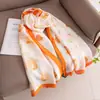 Bufanda Larga de Seda con Estampado de Tulipanes Nueva Primavera 2026, Seda Artificial, Textura Suave, Bufanda Protectora para el Cuello, Chal Delgado para Mujer