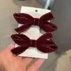 Pinza de Pelo Elegante Coreana con Lazo de Terciopelo Linda Elegante para Niña Clip Lateral Clip para Flequillo Tienda Boutique Tocado Accesorios para el Cabello