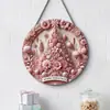 Adornos Navideños Creativos Transfronterizos Artesanías de Madera Cartel Redondo para Puerta Serie Colgante de Madera 20Cmos Colgante