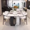 Nuevo Conjunto de Mesa y Sillas de Comedor Minimalistas Italianas de Pizarra 2026 para Apartamentos Pequeños, Mesa de Comedor Rectangular Moderna y Sencilla