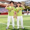 Camiseta Arco-Íris Juvenil Chinesa para Temporada de Volta às Aulas, Dia de Esportes de Outono, Uniforme de Classe, Roupa para Apresentação do Dia Nacional, Conjunto com Calça Branca