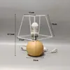 Kit de Materiales DIY para Set de Lámpara de Mesa Tejida Hecha a Mano, Lámpara de Madera Maciza, Marco de Hierro Metálico, Accesorios para Base de Lámpara de Mesa de Cuadrícula de Abuela