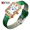 Reloj de Plato Cuadrado Pequeño Retro Ofns Elegante Estudiante Nicho Reloj con Correa de Gama Alta Reloj de Cuarzo Casual para Mujer