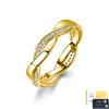 Anillo de Plata de Ley S925 con Moissanita para Mujer, Anillo Entrelazado de Diseño de Nicho de Lujo Ligero, Directo de Fábrica, Al por Mayor en Stock