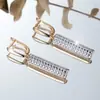 Amazon Moda Aretes Redondos de Diamante Completo de Dos Tonos para Mujer, Personalizados, de Gama Alta, Lujo Accesible y Estilo Versátil