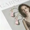 Pendientes Yanbai de Estilo Medieval Ligero, Retro Francés, Forma de Lágrima, Circonita Esmeralda, Pendientes Dorados Elegantes de Estilo Palacio de Lujo Ligero