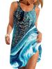 Vestido Feminino de Exportação Transfronteiriça Novo para Primavera e Verão 2023 Impressão Digital 3D Moda Casual Saia de Praia Saia de Alça