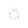 Pulsera de Perlas de Agua Dulce con Flor de Esmalte de Color Contrastante Moda Elegante para Mujer Diseño de Combinación de Colores de Celebridad Cibernética Sensación Joyería con Cuentas