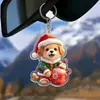 Chaveiro Acrílico de Pequeno Animal de Natal Pingente para Retrovisor de Carro Mochila Pequeno Presente