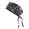 Gorro Quirúrgico de Algodón Puro Estampado Ajustable para Mujer, Gorro sin Visera, Gorro de Cúpula para Clínica Dental
