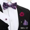 Gravata Borboleta Quadrada de Seda para Negócios Conjunto de 4 Peças Estilo Coreano Masculino Acessórios de Vestimenta para Banquete de Casamento Fábrica de Gravatas de Borboleta Estoque Pronto