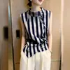 Nuevo Top Rayado de Verano 2026 para Mujer, Sencillo, Exquisito, Moderno, Pulcro, Casual, Sencillo, Hermoso, de Manga Corta