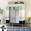 Guarda-roupa simples com juntas de liga de alumínio para uso doméstico, quarto, moradia alugada, guarda-roupa de tecido montado com tubos de aço espessados e reforçados para dormitórios