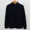 Camisa Polo de algodão de luxo com Sorona, gola colada sem costura, estilo business casual, sem amassar, manga longa masculina