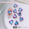 Explosões nail art grande coração torto nail art diamante flash amor coração coração diamante fundo apontado diamante K9 unhas de diamante acessórios atacado