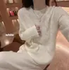 Suéter 100% lana de estilo suave y casual, cuello redondo, tejido de ochos, jersey de otoño e invierno para mujer, holgado, corto, de manga larga, capa base