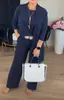 Conjunto de 3 Piezas para Mujer 2026 Sitio Independiente Transfronterizo Europeo y Americano Top de Manga Larga, Cinturón y Pantalones