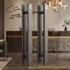 Manija de puerta de vidrio con patrón de nube de acero inoxidable, manija grande a juego para puertas de entrada, adecuada para proyectos de hotel y club, directo de fábrica