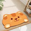 Alfombrilla absorbente de barro de diatomeas para baño con dibujos animados de forma especial, para puerta de inodoro, de secado rápido, resistente al desgaste, suave, antideslizante