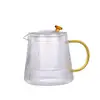 Tetera de Vidrio Rayada Nueva para Preparar Té Cerca de la Estufa, Engrosada y Resistente a Altas Temperaturas, con Separación de Té y Agua, Tetera Floral, Tetera con Patrón Vertical