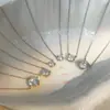 Colar Kaiming em prata de lei s925 para mulheres com pingente de zircônia diamante único, nicho minimalista luxo leve toque de alta qualidade, presente 520