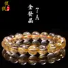 Pulsera de Cuentas de Cristal de Cuarzo Rutilado Dorado Natural Kankan Pulsera de Cuentas Sueltas de Cristal Venta Directa del Fabricante