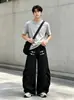 Pantalones Casuales de Pierna Ancha con Diseño de Hebilla Deconstruida High Street para Hombre Otoño Nuevo Holgados Pantalones de Guadaña Street Dance para Mujer