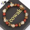 Pulseira de Olho de Tigre Amarelo e Ágata Vermelha, Pulseira de Pedra Natural, Popular na Europa e América, Modelo Novo, Pulseira Unissex, Atacado, Venda Quente Transfronteiriça
