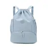 Mochila deportiva de doble hombro de nailon para exteriores, bolsa resistente al desgaste para entrenamiento de natación, separación de seco y húmedo, bolsa de cordón para distancias cortas, separación de seco y húmedo