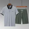 Traje Deportivo de Verano Casual Holgado de Manga Corta y Pantalones Cortos para Hombres de Mediana Edad y Mayores Beijianglang