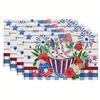 TEMU mantel individual estampado para el Día de la Independencia de Estados Unidos, de venta caliente, diseño de estrella enana a cuadros blancos y negros para coche, resistente al calor, antideslizante, decoración de mesa
