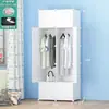 Armario modular simple con armario de almacenamiento y zapatero, exportación al por mayor de envío directo, armario de plástico DIY, fácil de montar