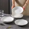 Prato de Jantar Nórdico Doméstico Cerâmica Louça Sentido Celebridade da Internet Criativo Prato Irregular Prato Pétala Prato Fundo Prato Branco