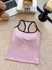 Top de Tirantes Acanalado en Contraste con Almohadillas en el Pecho, Fitness Deportivo, Adelgazante, Chica Caliente, Espalda Bonita, Cómodo Top sin Mangas de Tirantes