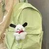 Mochila feminina de cor sólida simples de grande capacidade Ins estilo coreano para alunos do ensino médio e do ensino médio Mochila feminina