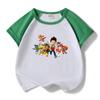 Traje de manga corta para niño y niña del equipo Wangwang, verano dulce estilo occidental, nuevo traje casual de dos piezas de shorts para niña