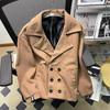 Jaqueta de Lã Outono e Inverno Masculina Estilo Coreano Curta Solta Tendência Estilo Hong Kong Bonita Jaqueta Casual de Lã Casaco