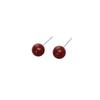 Aretes de Cinabrio Natural Plata S925 Palito para la Oreja Poste para la Oreja Pequeños Elegantes Aretes de Nuevo Estilo 2021 Aretes de Frijolito Rojo