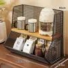 Estante de almacenamiento de escritorio para sala de estar, mueble lateral de comedor, mesa de café, organizador de tazas de café, estante de almacenamiento de juguetes y bocadillos para el hogar