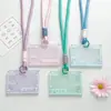 Tampa deslizante capa de cartão horizontal capa de crachá transparente capa de identificação capa protetora carteira de cartão de estudante campus cartão de refeição atacado fabricantes de homens e mulheres