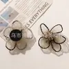 Diseño Transparente con Estambres de Flor de Cristal con Malla Bordada Negra, Ropa DIY, Zapatos, Sombreros, Tocados, Corsages, Accesorios