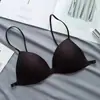 Roupa íntima feminina famosa na internet, ombro a ombro e costas bonitas, fina, com franzido, que abraça o seio, sem aro de aço, sutiã pequeno sexy, de ombro aberto, alça fina