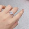 Anillo de Alta Calidad 2023 con Diamantes de Zirconia Incrustados de Cuatro Garras Plata Esterlina 925 Anillo Sencillo que No se Decolora Joyería