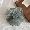 Goma para el pelo grande de malla con lunares y fruncido, con un toque vintage de alta gama, Lazo para coleta con estampado de leopardo, Elegante accesorio para el cabello para mujer