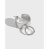 JL117 Anillo doble estilo coreano, estilo coreano, personalidad de moda, anillo minimalista liso, apertura de anillo, anillo de plata esterlina S925
